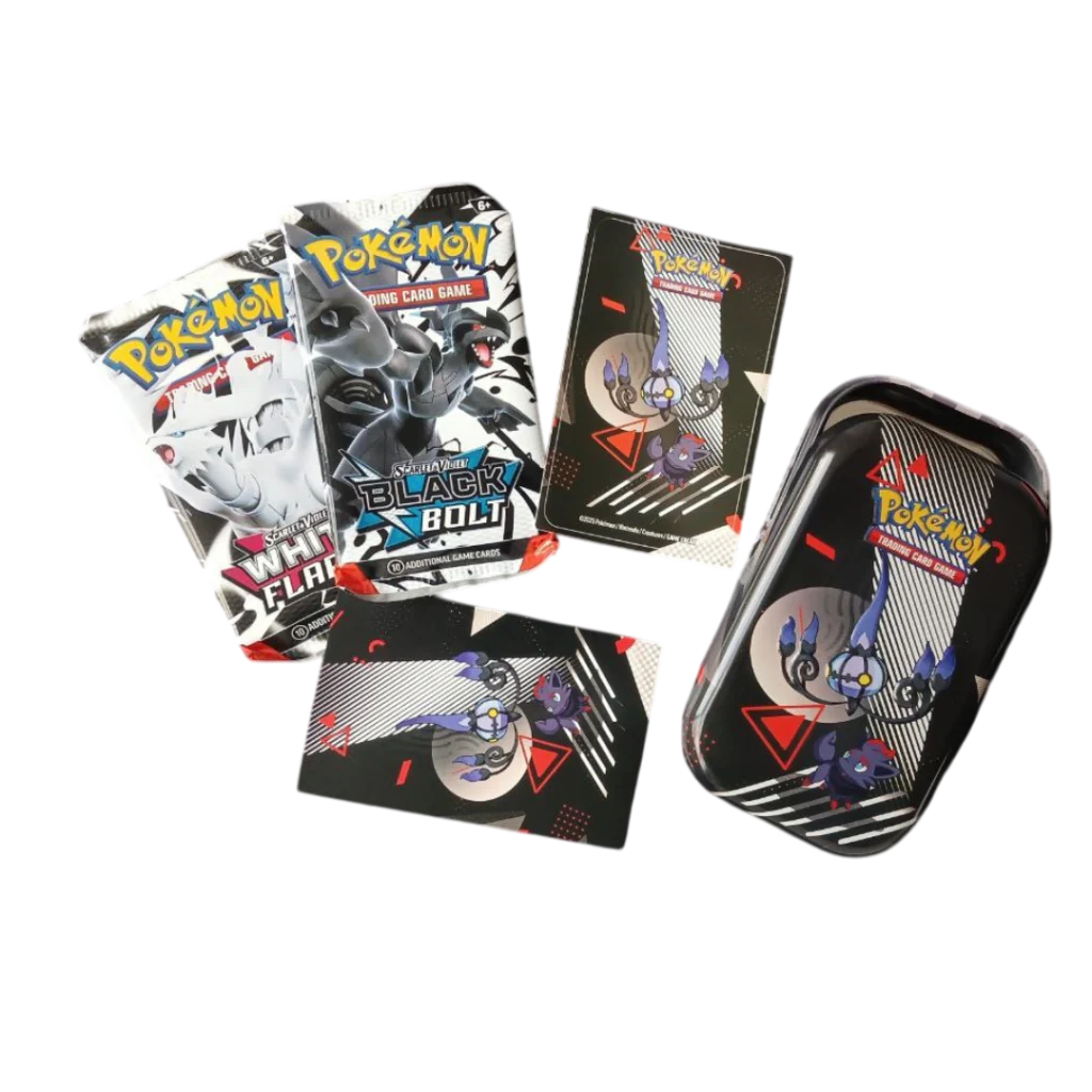 Escarlata y Púrpura Fulgor Negro y llama Blanca Mini tin